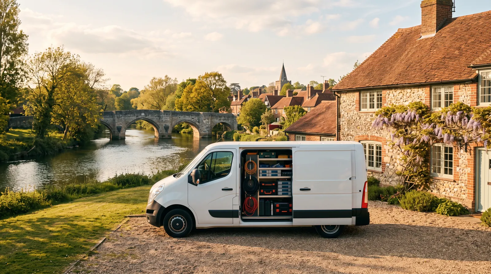 Electrician arriving at a home in Aylesford